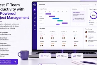 develop ai project management saas, saas web app, web application