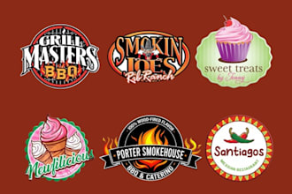 design 3d restaurant, pizza, bbq, food logo, and food truck design
