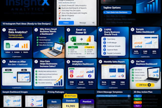 do data analysis, excel dashboards, power bi and tableau