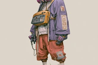 design epic mech warriors and futuristic robot characters