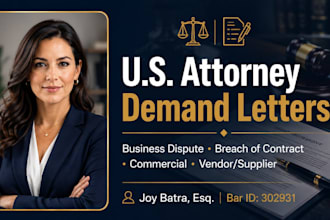 draft a US attorney vendor supplier dispute letter and legal claim notice