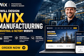 design wix manufacturing website production site and industrial factory website