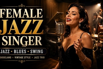 be your female jazz singer, jazz trio, vintage style, blues, dixieland, swing