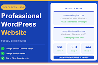 build a wordpress website with a full SEO setup