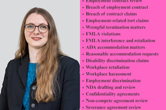 employment lawyer in fl, ca for tort, contract breach,fmla,ada accommodation,nda