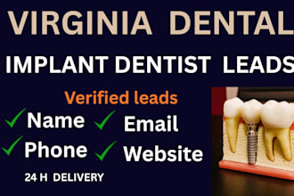 provide verified  dental implant leads for virginia ,USA