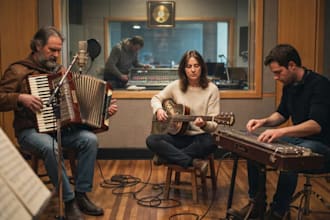 record accordion, dobro and pedal steel for your country song