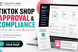 fix tiktok shop violations, approve restricted categories, product and brand app