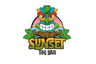 design tiki bar live music venue paired restaurant logo