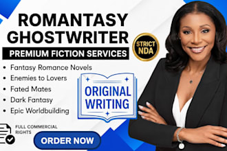 ghostwrite romantasy and fantasy romance novel or love story