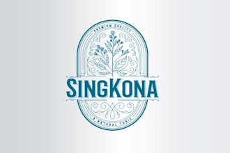 design tonic bottle label logo