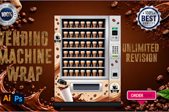 design eye catching vending machine, atm machine wrap design and mockup
