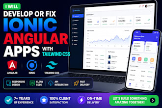develop or fix ionic angular apps with tailwind CSS
