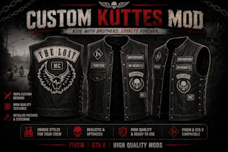 create mc kuttes fivem vest flag mc bike patch kuttes