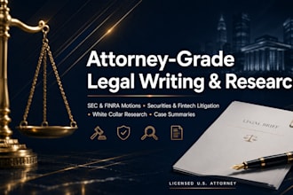provide legal writing for US securities and fintech litigation