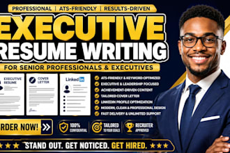 write an executive ats resume, CV and cover letter for senior professional