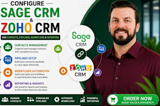 configure sage CRM zoho CRM contact sales pipeline workflows reporting