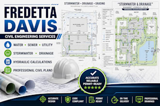 create water sewer utility stormwater drainage plans hydraulic calculations