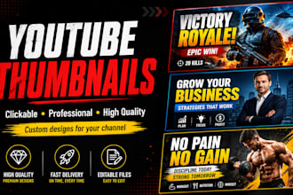 design professional clickable youtube thumbnails