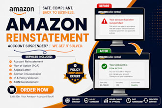 write amazon plan of action for reinstatement, suspension and section 3 appeal