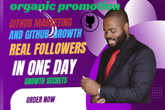 organic promotion github marketing and github growth for real followers