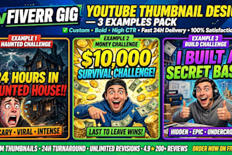 design 3 viral youtube thumbnails in 2 hours