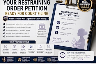 draft your restraining order petition ready for court filing