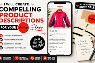 create compelling product descriptions for your depop store