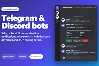 develop a custom telegram, whatsapp or discord bt