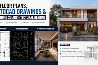 do 2d floor plan, autocad architectural plan, house plan and permit drawing