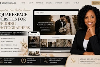 build beautiful squarespace website or wix website for event planner photography