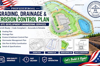 design grading, drainage, erosion control and site development plans