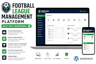build a football league management platform using wordpress