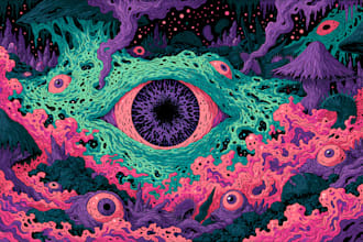 mind bending psychedelic and trippy artwork illustration