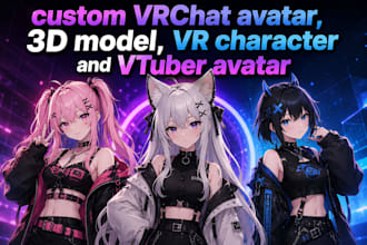 create a custom vrchat avatar, 3d model, VR character and vtuber avatar