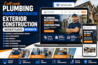 design plumbing property restoration exterior construction webstudio website