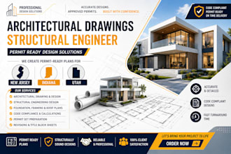 architectural draw, structural engineer for new jersey, indiana, utah permit