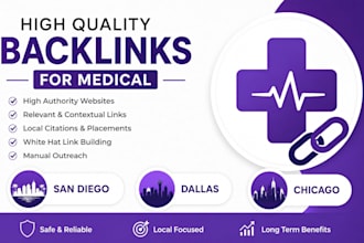 build high quality seo backlinks for medical in san diego, dallas and chicago