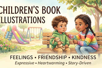 illustrate children books about feelings, friendship and kindness