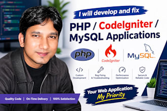 develop and fix PHP codeigniter mysql applications