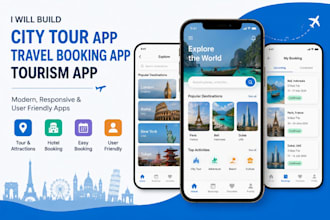 build responsive city tour app, travel booking, tourism app