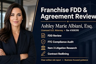 redline your franchise agreement for risks before you sign as US attorney