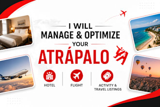 setup manage and optimize atrápalo hotel flight activity and travel listings