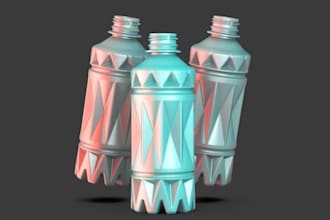 do 3d bottle modeling from drawings, sketches and reference images