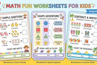 design custom math worksheets for kids