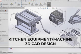 design pasta maker, pasta roller, noodle maker, tortilla press 3d cad design