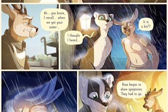 draw custom nsfw furry comic, erotic comic page, furry comic illustration, anime