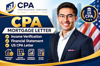 cpa mortgage letter, income verification financial statement,us cpa letter