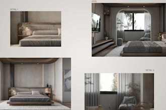 create realistic 3ds max and corona interior renders for your space
