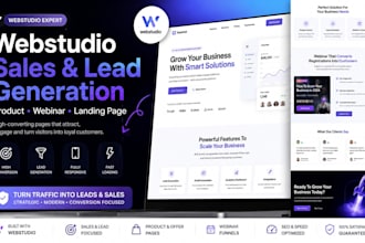 design webstudio sales lead generation product webinar website landing page